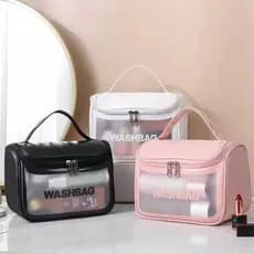 Necessaire Organizador Viagem Bolsa Impermeável De Maquiagem Transparente Portátil Flip Su