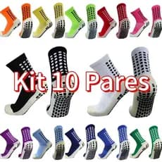 KIT 5 PARES De Meias Esportivas Futebol Basquetebol Algodão Antiderrapantes De Alta Qualidade