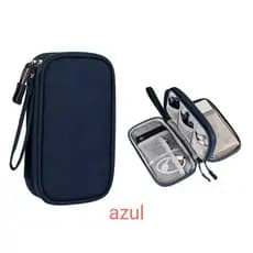 Necessaire organizadora bolsa portatil celular cabos fios  armanazamento
