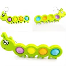 Chaveiro Pop it Lagarta 4 bolhas Fidget Anti estresse  bosco