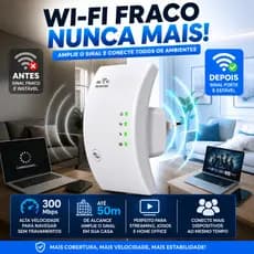 Repetidor WiFi 300Mbps Amplificador Sinal Wireless 2.4GHz WPS Bivolt Extensor WiFi