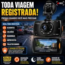 Câmera Veicular Full HD 1080P KA-6433 Visão Noturna G-Sensor Gravação em Loop Para Carro
