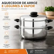 Aquecedor de arroz e panela de legumes no vapor tam 20