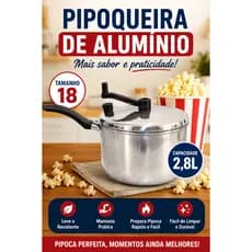 pipoqueira aluminio n 18 2,5l panela de pipoca pop