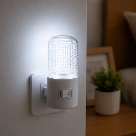 Abajur Noturno LED de Tomada Luz Suave Bivolt Econômico Quarto Corredor
