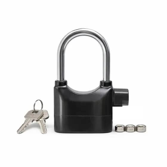 Cadeado com Alarme 110dB Antifurto para Moto Bicicleta Portão Resistente à Água
