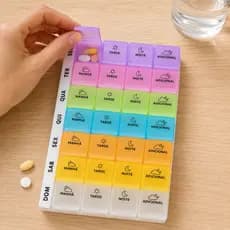 Organizador Semanal de Medicamentos 7 Dias 28 Compartimentos Porta Comprimidos Manhã Tarde Noite