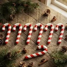 Kit  Bengalas Natal 6cm  Enfeite Cajado Decorativo Pendurar