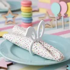 kit Porta Guardanapo Páscoa Decorativo Argolas Enfeite Anéis para Guardanapos Mesa Posta Coelho