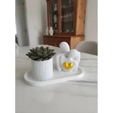 Decoração de sala simples e elegante Casal Vaso  Bandeja Enfeite de Mesa