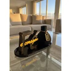Kit  Decorativo sala  quarto Escritório Fé e Coragem Vaso Bandeja   Minimalista Moderno