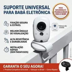 Suporte Babá Eletrônica VB603 Encaixe Berço Grade Mesa Presilha Garra Fixador Câmera Bebê Resistente