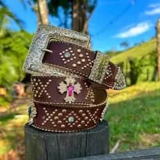 Cinto feminino plus size estilo country com strass e rebites brilhantes estilo cowboy ocidental加长金十字