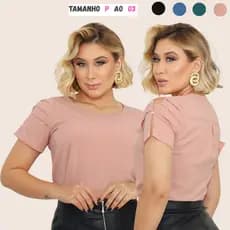 Blusa Feminina Pregas Estilosa Elegante Plus Size Social Feminina blusa Casual Plaquinha