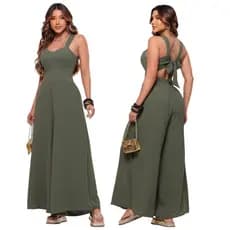 Macacão Pantalona Feminino em Crepe Duna Premium Elegante  Confortável  Perfeito Festas e Casamentos