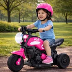 Mini Moto Eletrica Infantil Rosa Veiculo Passeio Criança Diversao Segura