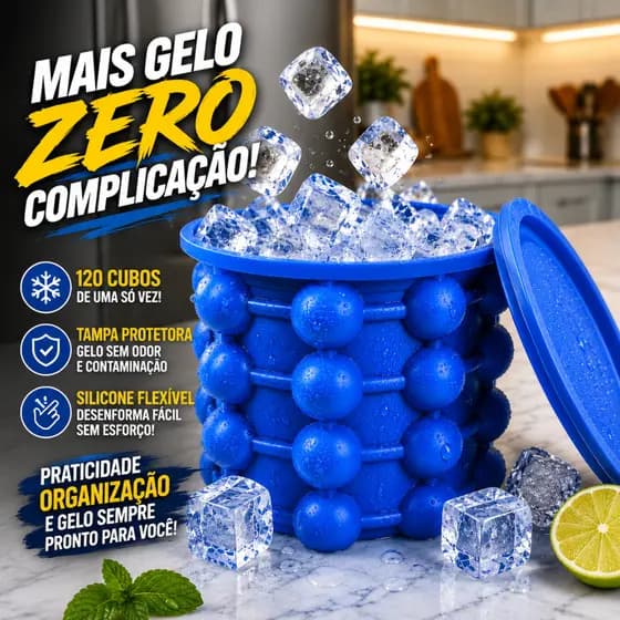 Balde Térmico Silicone Gelo Conservação gelar alimentos Bebidas geladas Festa Geladeira Refrigeração Portátil