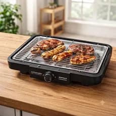 Churrasqueira Eletrica Grill Inox Antiadherente Grelha Removivel 127v Preto