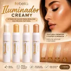 Iluminador Stick Creamy Febella – Glow Natural, Fácil de Aplicar e Perfeito para Todos os Dias