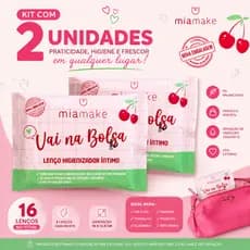 Kit 2 Lenços Umedecidos Íntimo Feminino Vai na Bolsa Mia Make PH Balanceado