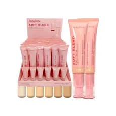 Base Líquida Soft Blend Ruby Rose Média Cobertura Soft Matte Com Vitamina E Ácido Hialurônico Pump