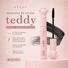 Máscara de Cílios Teddy Vivai Peel Off Preta Define Curva e Remove Fácil