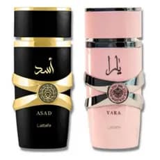 Kit Casal Perfume Yara e Asad 100ml Embalagem de Vidro Lacrado