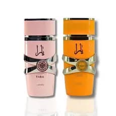 Kit 2 Perfumes Femininos Arabes - YARA ROSE E YARA TOUS 100ML - Embalagem de Vidro Lacrado