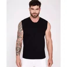 Regata Masculina Machão Lisa Moletinho Street Manga Aberta