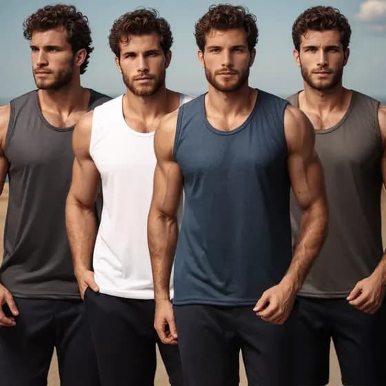 Kit 4 Regatas Masculina Lisa Academia Treino Casual Confortável