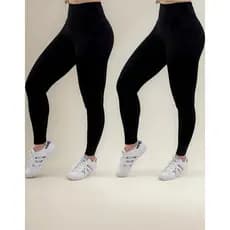 Kit 2 Calças Legging Suplex Confortável Cintura Alta