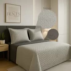 Kit Colcha Cobre Leito Casal Queen Dupla Face Liso 2,40 x 2,60