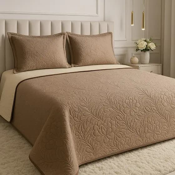Kit Colcha Cobre Leito Dupla Face Casal Tradicional Box – 2,20m x 2,40m