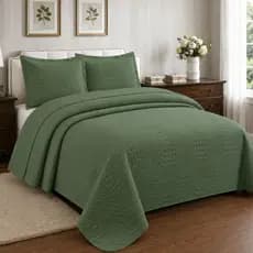 kit Colcha Cobre Leito LISO - 3 peças em matelassê BOUTI EURO (Solteiro,Casal,Queen,King)