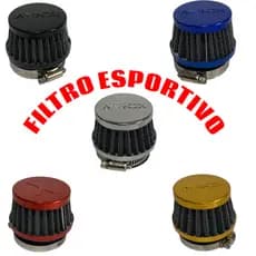 FILTRO ESPORTIVO RETO UNIVERSAL 50CC 80CC 100CC 110CC 125CC POP BIZ MOTORIZADA SHINERAY