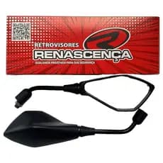 RETROVISOR MINI Z400 HONDA DAFRA SHINERAY ROSCA 10MM HASTE CURTA E NORMAL