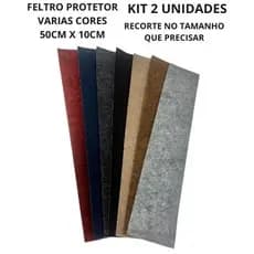 Kit 2 Feltros Adesivo Recortável Protetor Piso Pé Cadeira Pé Mesa Para Não Riscar Piso 50cm X 10cm