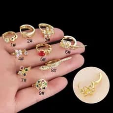 Piercing/ Brinco Argola Cravejado aço inoxidável Zircônia em Modelo de Click-1unidade
