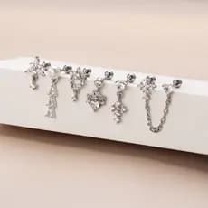 Novos piercing de Zirconia com rosca aço inoxidável Orelha Helix conch cartilagem modelo cruz perola coracao