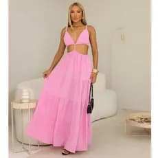 VESTIDO LONGO COM ALCINHA