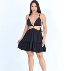 VESTIDO FEMININO CURTO COM ALÇINHA