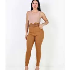 CALÇA FEMININA DE BENGALINE CINTURA ALTA