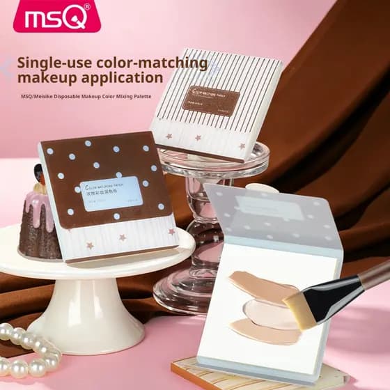 MSQ Base Líquida Paleta De Cores Descartável Destacável Cor Mistura Papel Bandeja De Teste De Maquiagem Para Maquiador