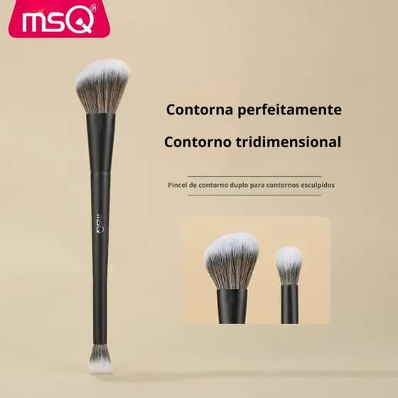 MSQ Escova Dupla 2 em 1 para Limpeza Facial, Cerdas de Fibra Ultramacias para moldar contornos faciais