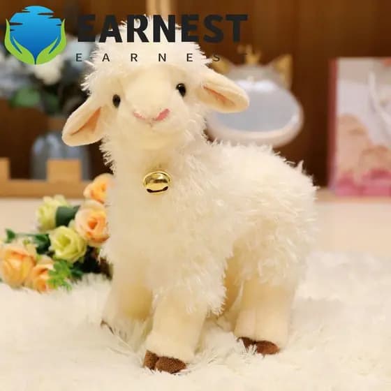 EARNEST Brinquedos De Pelúcia De Ovelha Com Orelhas Grandes , Algodão PP 25/30cm , Boneca Cordeiro Bebê , Lindo Chaveiro