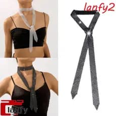 LANFY Gravata De Strass , Terno Gravatas Feminina , Preguiçosa Negócios Uniforme Brilhante Masculino