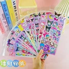 Par Touch Sanrio Labubu Manual de Natal Adesivos fofos Adesivos à prova d'água