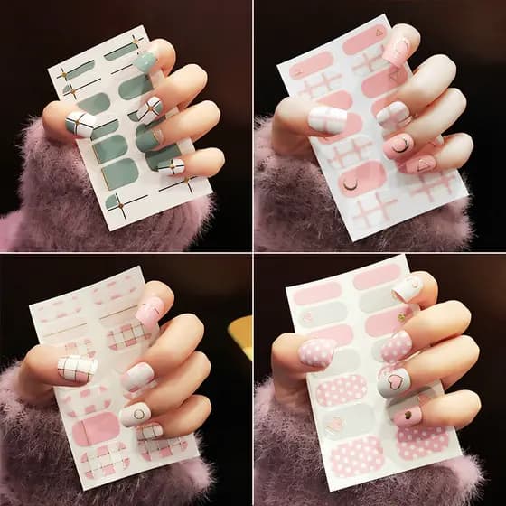Z Influencer Auspicioso Adesivos de manicure mais vendidos Atacado Adesivos de unhas dourados 3d Imitação de diamante Pe