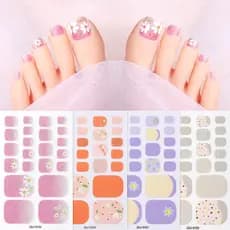 Zhengxiang Toe Manicure Adesivos Estilo Influenciador Verão Margarida Unhas Adesivos Ultrafinos Sem Costura Strobe Hot-s