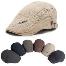 Boinas Masculinas Algodão Britânico Vintage Plano Bonés Gatsby Masculino Sólido Cinza Preto Primavera Outono Inverno Aju